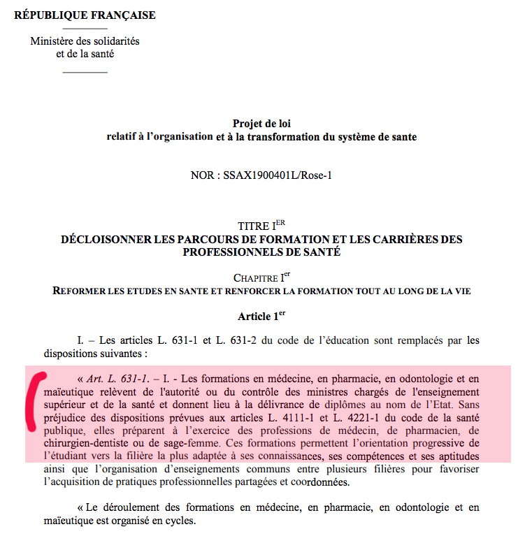 Réforme des études de santé – Inquiétude des Kinés